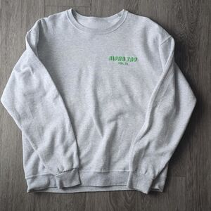 Oversized Collegiate Crewneck Alpha Tau Omega Cozy Campus Sweatshirt Foam Letter